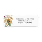 Étiquette d'adresse de retour de tournestournesol (Devant)