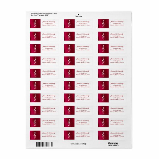 ÉTIQUETTE D'ADRESSE DE RETOUR DE TRABLE (Feuille entière)