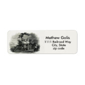 Étiquette d'adresse de retour de train vintage (Devant)