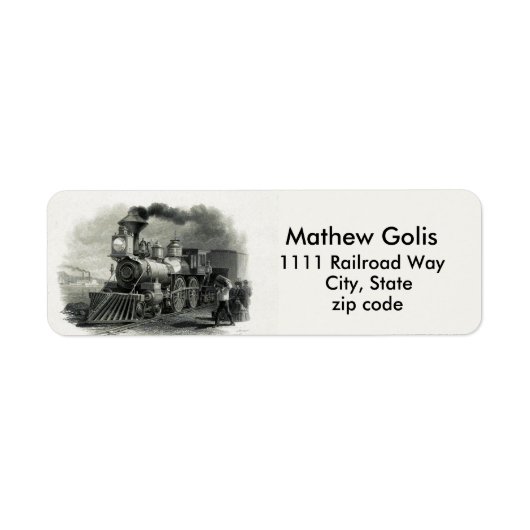 Étiquette d'adresse de retour de train vintage (Devant)