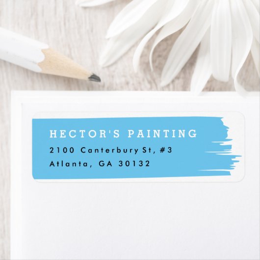 Étiquette d'adresse de retour de trait de brosse (En situation)