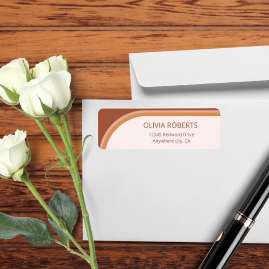 Étiquette d'adresse de retour de typographie d'arc