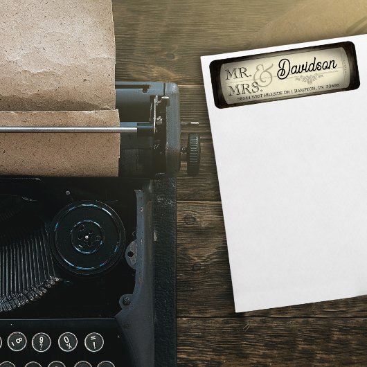 Étiquette d'adresse de retour de typographie de bi