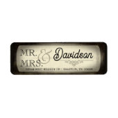 Étiquette d'adresse de retour de typographie de bi (Devant)