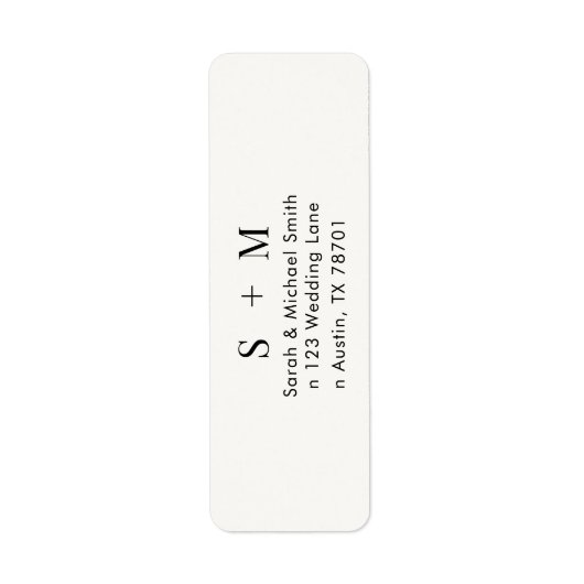 Étiquette d'adresse de retour de typographie moder (Devant)