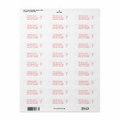 Étiquette d'adresse de retour de vacances blanche  (Feuille entière)