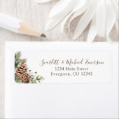 Étiquette d'adresse de retour de vacances hivernal (En situation)