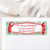 Étiquette d'adresse de retour de vacances Retro At (En situation)