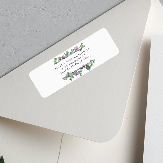 Étiquette d'adresse de retour de verdure botanique