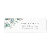 Étiquette d'adresse de retour de verdure d'eucalyp (Devant)