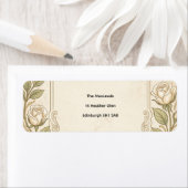 Étiquette d'adresse de retour de verdure florale i (En situation)