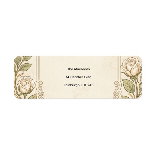 Étiquette d'adresse de retour de verdure florale i (Devant)