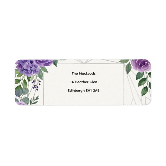 Étiquette d'adresse de retour de verdure florale i (Devant)