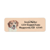 Étiquette d'adresse de retour de visage de Beagle (Devant)