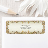 Étiquette d'adresse de retour décorative fleurs bl (En situation)