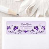 Étiquette d'adresse de retour décorative florale p (En situation)