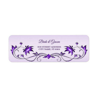 Étiquette d'adresse de retour décorative florale p