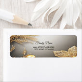 Étiquette d'adresse de retour décorative or unique (En situation)