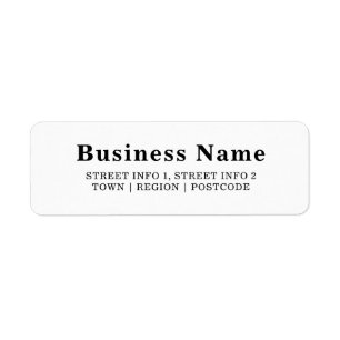 Étiquette d'adresse de retour d'entreprise blanche