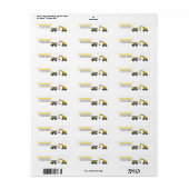 Étiquette d'adresse de retour des camions de const (Feuille entière)