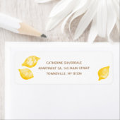 Étiquette d'adresse de retour des citrons d'aquare (En situation)