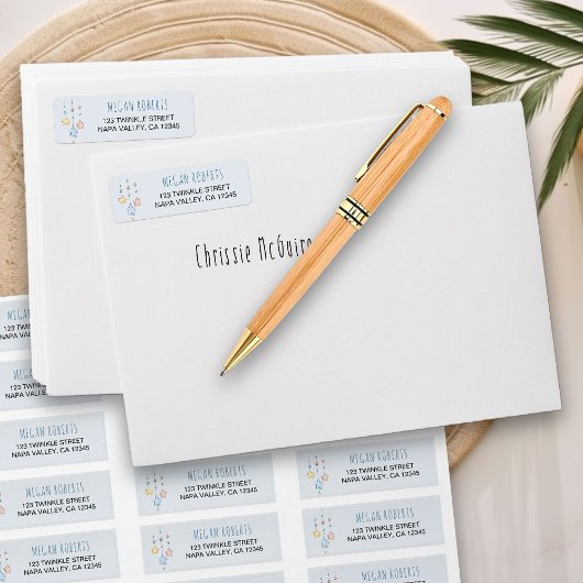 Étiquette d'adresse de retour des étoiles bleues