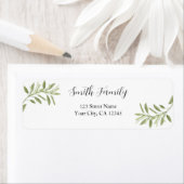 Étiquette d'adresse de retour des Feuilles Floral  (En situation)