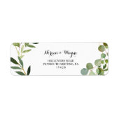 Étiquette d'adresse de retour des Feuilles verts t (Devant)