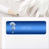 Étiquette d'adresse de retour des fleurs d'aquarel (En situation)