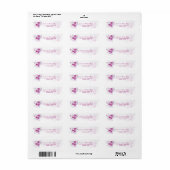 Étiquette d'adresse de retour des fleurs roses cha (Feuille entière)