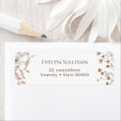 Étiquette d'adresse de retour des fleurs sauvages (En situation)