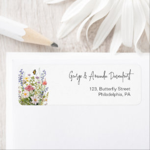 Étiquette d'adresse de retour des Fleurs sauvages 