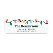 Étiquette d'adresse de retour des lumières de vaca (Devant)