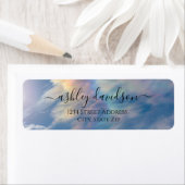 Étiquette d'adresse de retour des nuages arc-en-ci (En situation)