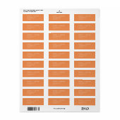 Étiquette d'adresse de retour d'été orange rétro (Feuille entière)