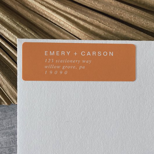 Étiquette d'adresse de retour d'été orange rétro