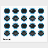 Étiquette d'adresse de retour DIY nom, Bleu, Noir, (Feuille)
