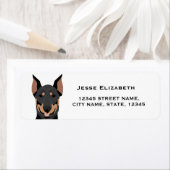 étiquette d'adresse de retour doberman - chien per (En situation)