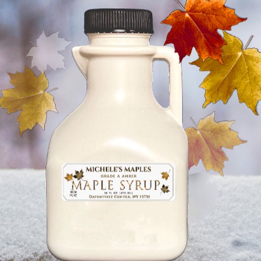 Étiquette d'adresse de retour d'or et d'érable bla