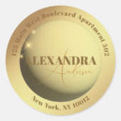 Étiquette d'adresse de retour dorée fausse scintil (Devant)