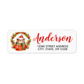 Étiquette d'adresse de retour d'ours de couronne d (Devant)