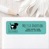 Étiquette d'adresse de retour Doxie Love (En situation)