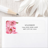 Étiquette d'adresse de retour du baby shower Pink (En situation)