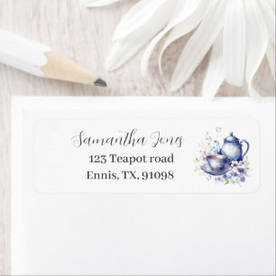 Étiquette d'adresse de retour du Baby shower Teapo