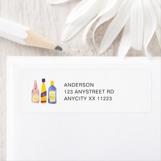 Étiquette d'adresse de retour du bar (En situation)