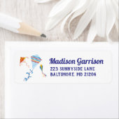 Étiquette d'adresse de retour du cerf-volant aquar (En situation)