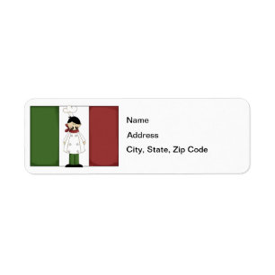 Étiquette d'adresse de retour du chef italien no 5