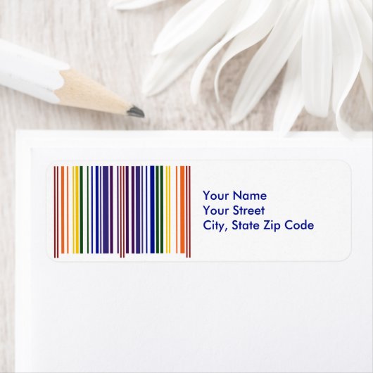 Étiquette d'adresse de retour du code-barre double (En situation)