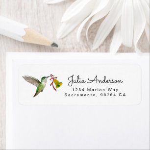 Étiquette d'adresse de retour du Colibri d'Anna