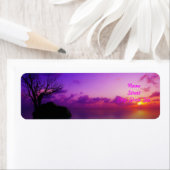 Étiquette d'adresse de retour du coucher de soleil (En situation)